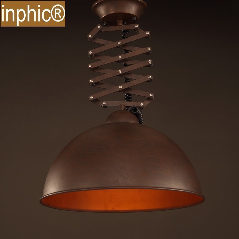 INPHIC-loft復古創意吧臺美式鄉村鐵藝陽臺工業拉伸鍋蓋吸頂燈