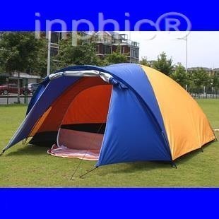INPHIC-4-5人雙層帳篷 一室一廳多人帳篷 戶外帳篷 送防潮墊帳篷燈