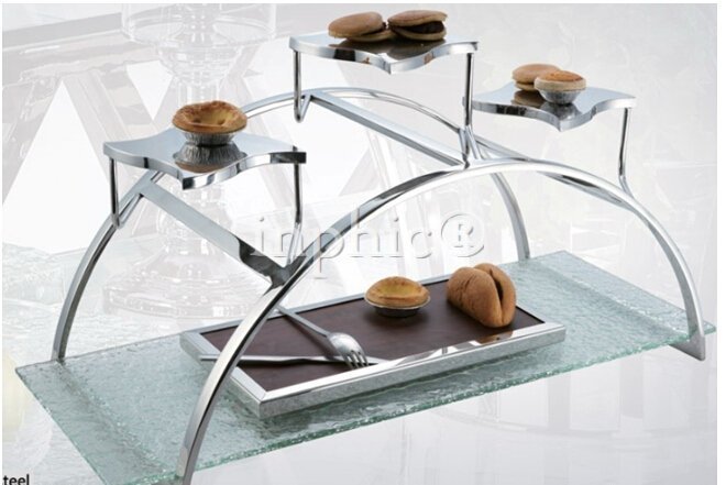 INPHIC-彩虹食品展示陳列架/西餐自助餐架/半圓不鏽鋼水果蛋糕點心架