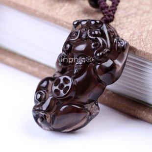 INPHIC-冰種黑曜石獨角神獸貔貅吊墜招財化小人附03