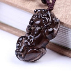 INPHIC-冰種黑曜石獨角神獸貔貅吊墜招財化小人附03