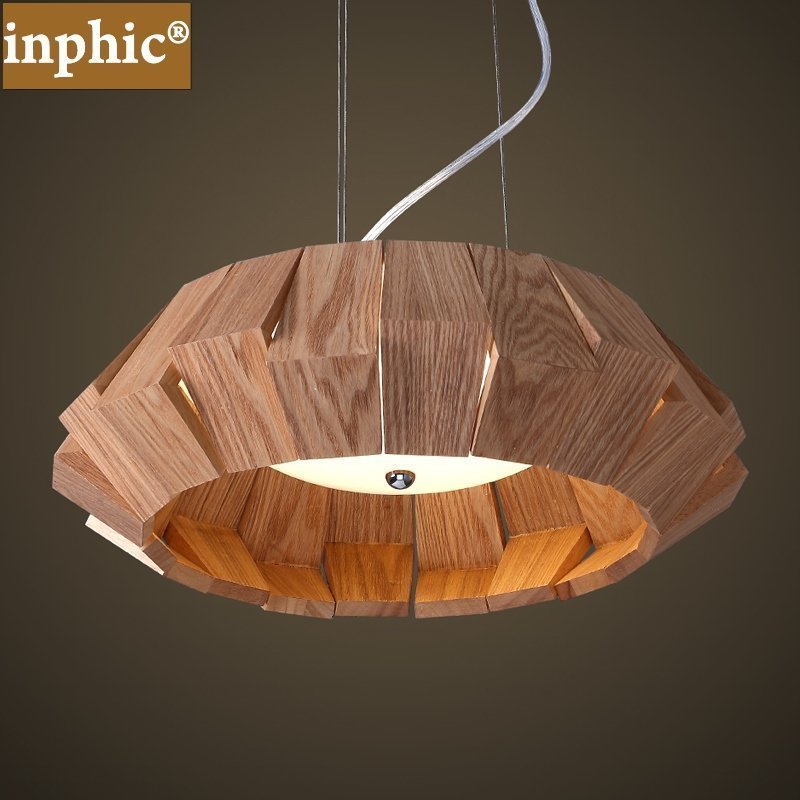 INPHIC-北歐現代時尚藝術餐廳吊燈創意個性臥室燈實木頭客廳書房吊燈圓形 中款