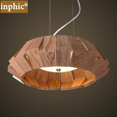INPHIC-北歐現代時尚藝術餐廳吊燈創意個性臥室燈實木頭客廳書房吊燈圓形 中款