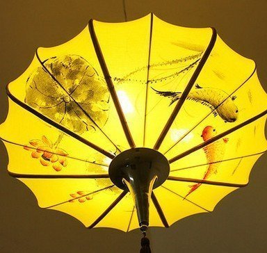 INPHIC-中式臥室吊燈 古典國畫燈籠 客廳臥室過道走廊 酒店餐飲裝飾吊燈