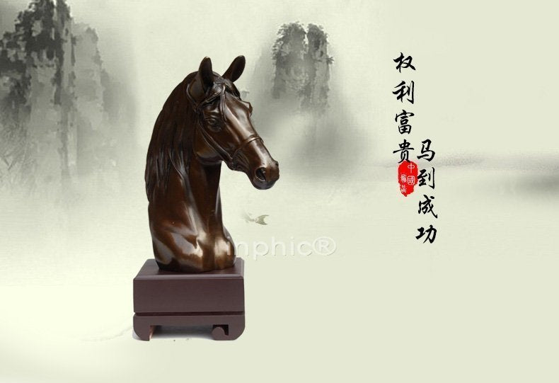 INPHIC-開運 精品純銅馬頭擺件 招財助事業高檔藝品辦公室銅馬到成功擺設