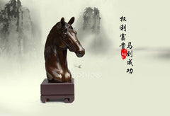 INPHIC-開運 精品純銅馬頭擺件 招財助事業高檔藝品辦公室銅馬到成功擺設