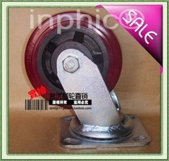 INPHIC-五金6吋聚氨酯輪加厚板萬向輪輪子耐磨靜音重型工業腳輪