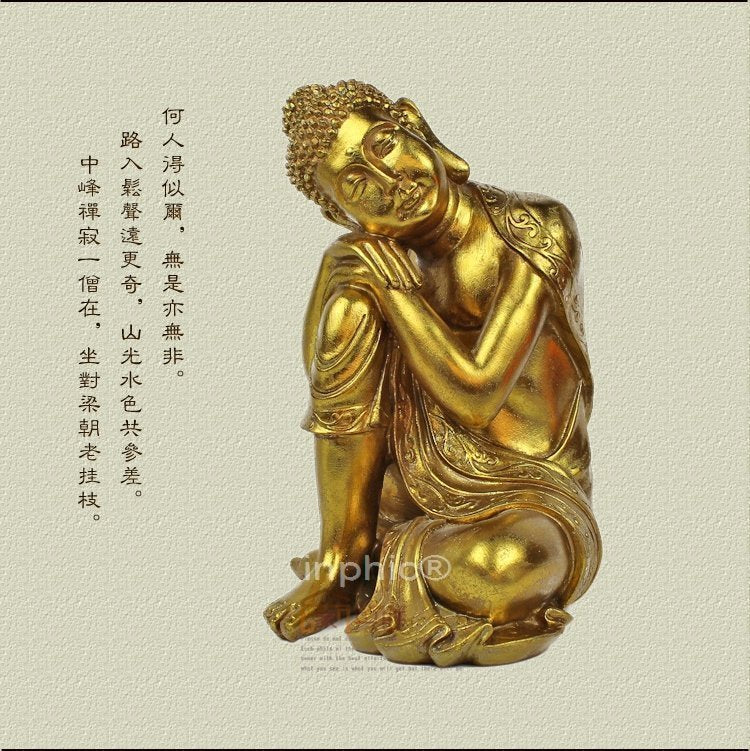 INPHIC-宗教 手工金箔睡佛擺飾佛像擺設送禮別墅酒店樹脂開光人物客廳