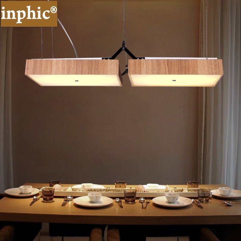 INPHIC-北歐吊燈客廳 現代簡約大氣書房燈臥室燈創意中式實木led吊燈餐廳 雙頭