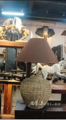 INPHIC-東南亞風格客廳臥室書房床頭燈飾燈具 泰國進口 藤編圓檯燈