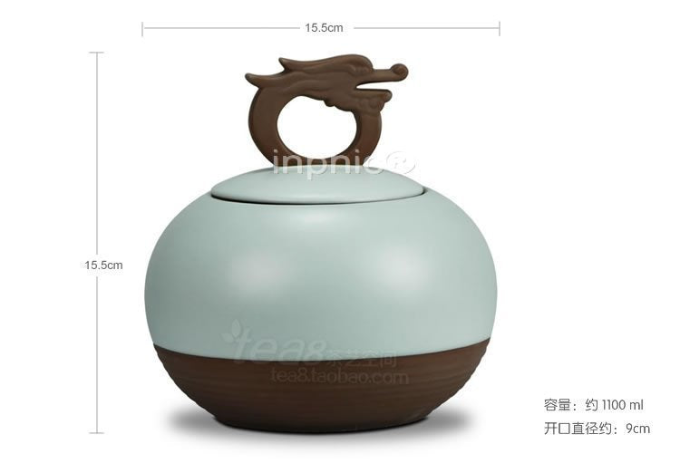 INPHIC-茶具 天青色汝窯茶葉罐 開片汝瓷儲茶罐 龍躍經典 密封茶倉