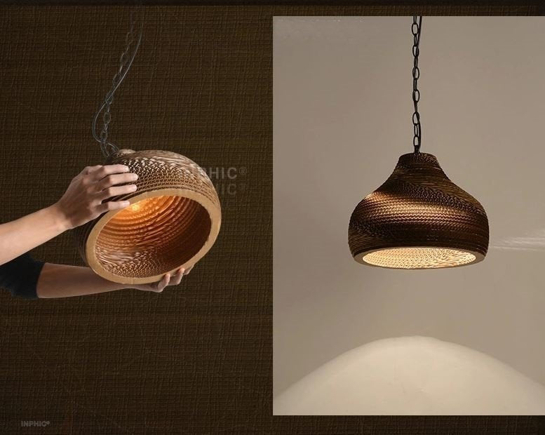 INPHIC-美式特色鄉村裸蛹吊燈復古餐廳吧臺臥室紙蜂窩吊燈書房咖啡廳 帽型