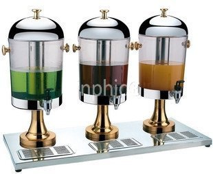 INPHIC-三頭鍍鈦果汁鼎 果汁機 自助餐冷飲機 裝盛果汁飲料機 奶茶桶