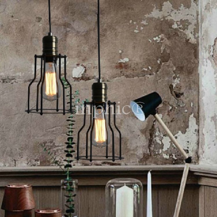 INPHIC-美式鄉村工業復古 餐廳吧臺餐廳鐵架子吊燈