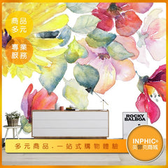 INPHIC-手繪田園花卉壁紙/向日葵壁貼 背景牆-IBAH00910BA